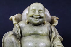 Chine Budai Fat Laughing Buddha, Soapstone, Early 20th Century