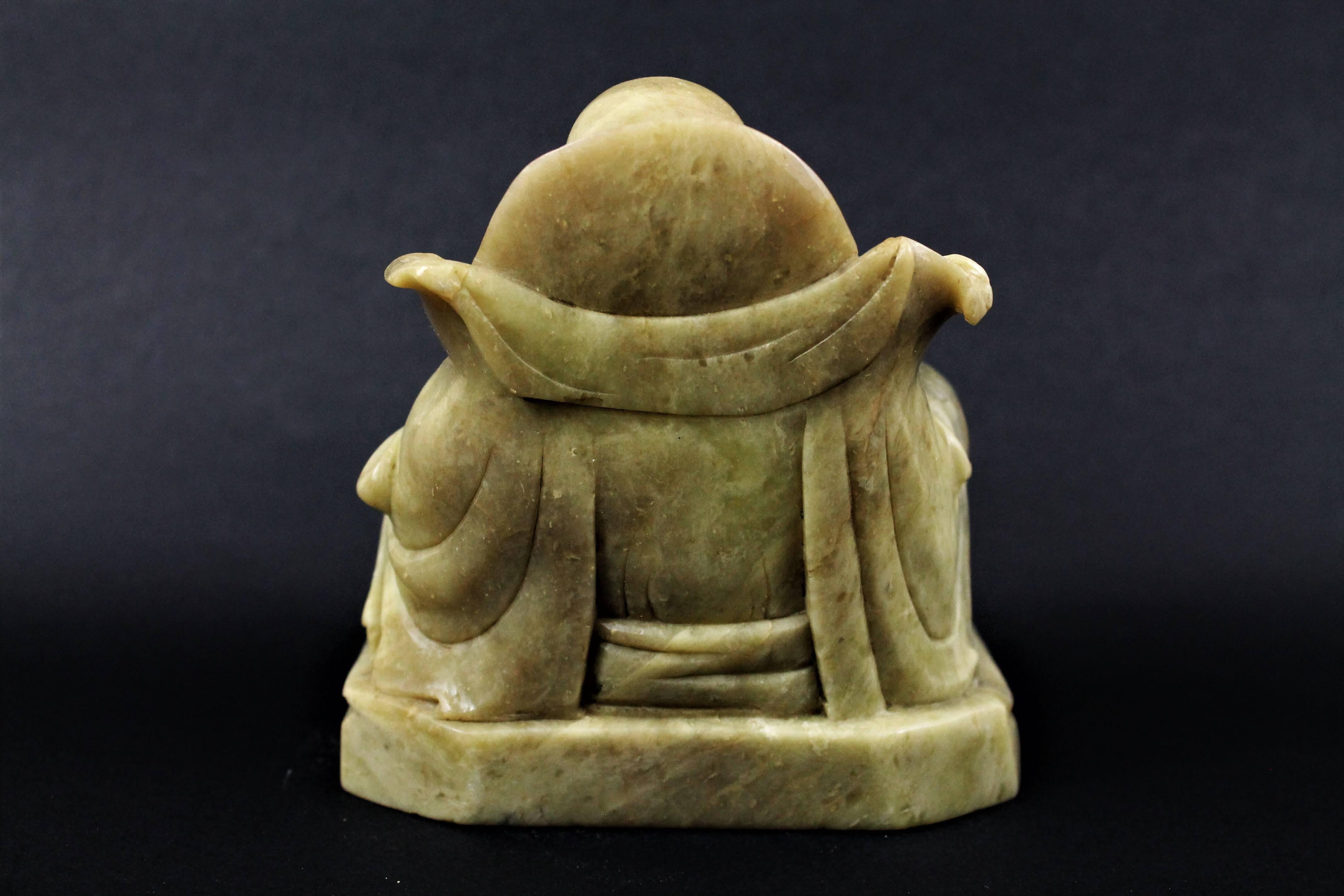 Chine Budai Fat Laughing Buddha, Soapstone, Early 20th Century 1