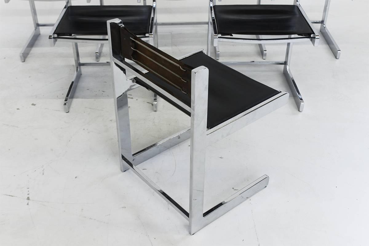 Mid-Century Modern Chrome Dining Chairs For Sale 2