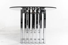 Modern 20th Century Chrome and Glass Dining Table