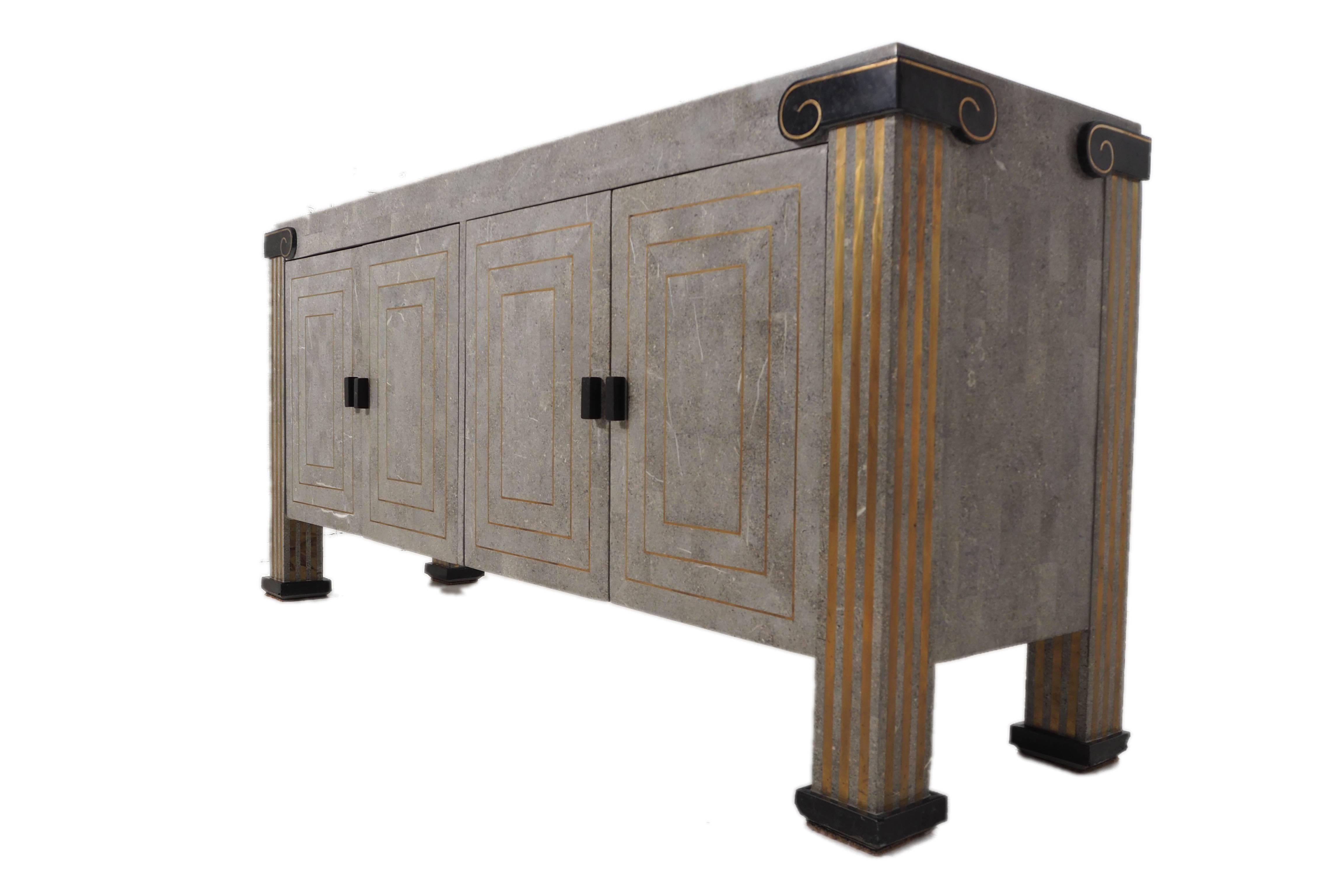 Maitland-Smith tessellated marble sideboard.