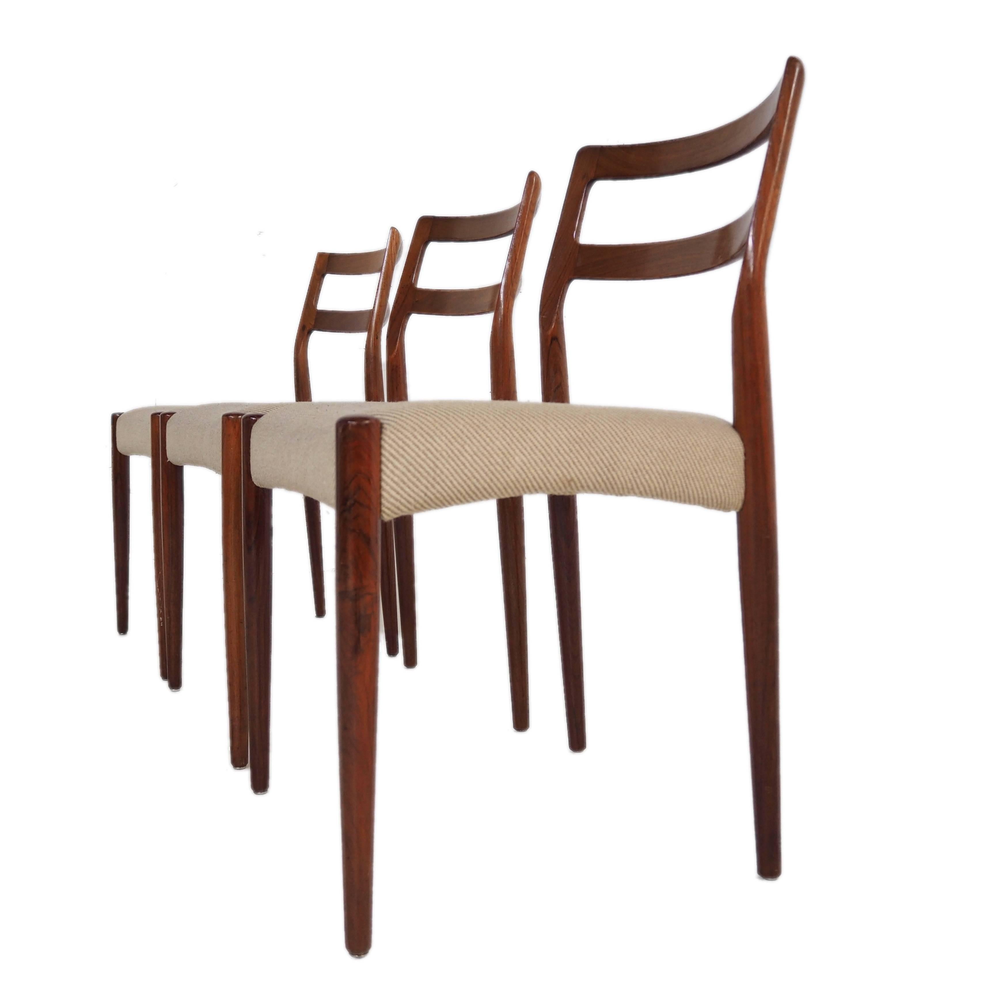 Mid-Century Modern Danish Dining Chairs by Johannes Andersen, 1960s, Set of Three