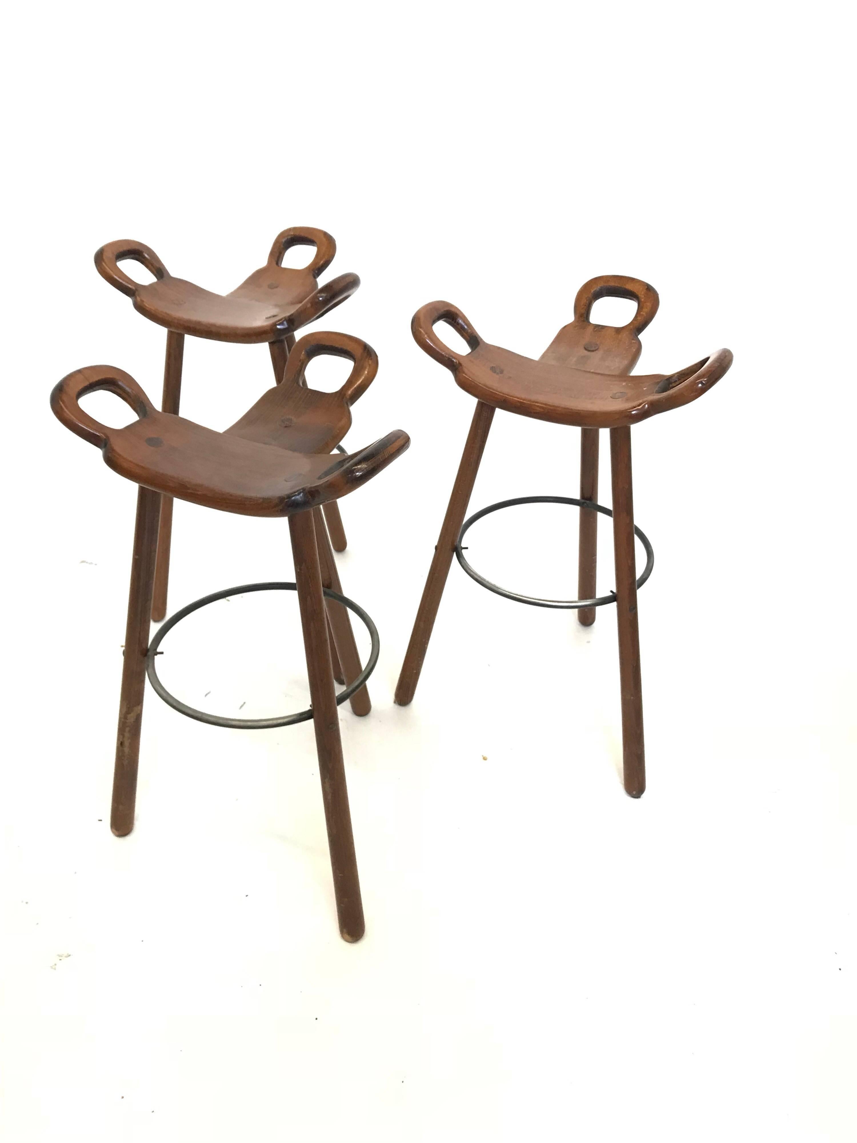 Brutalist Barstool Marbella Light Brown In Good Condition In The Hague, NL