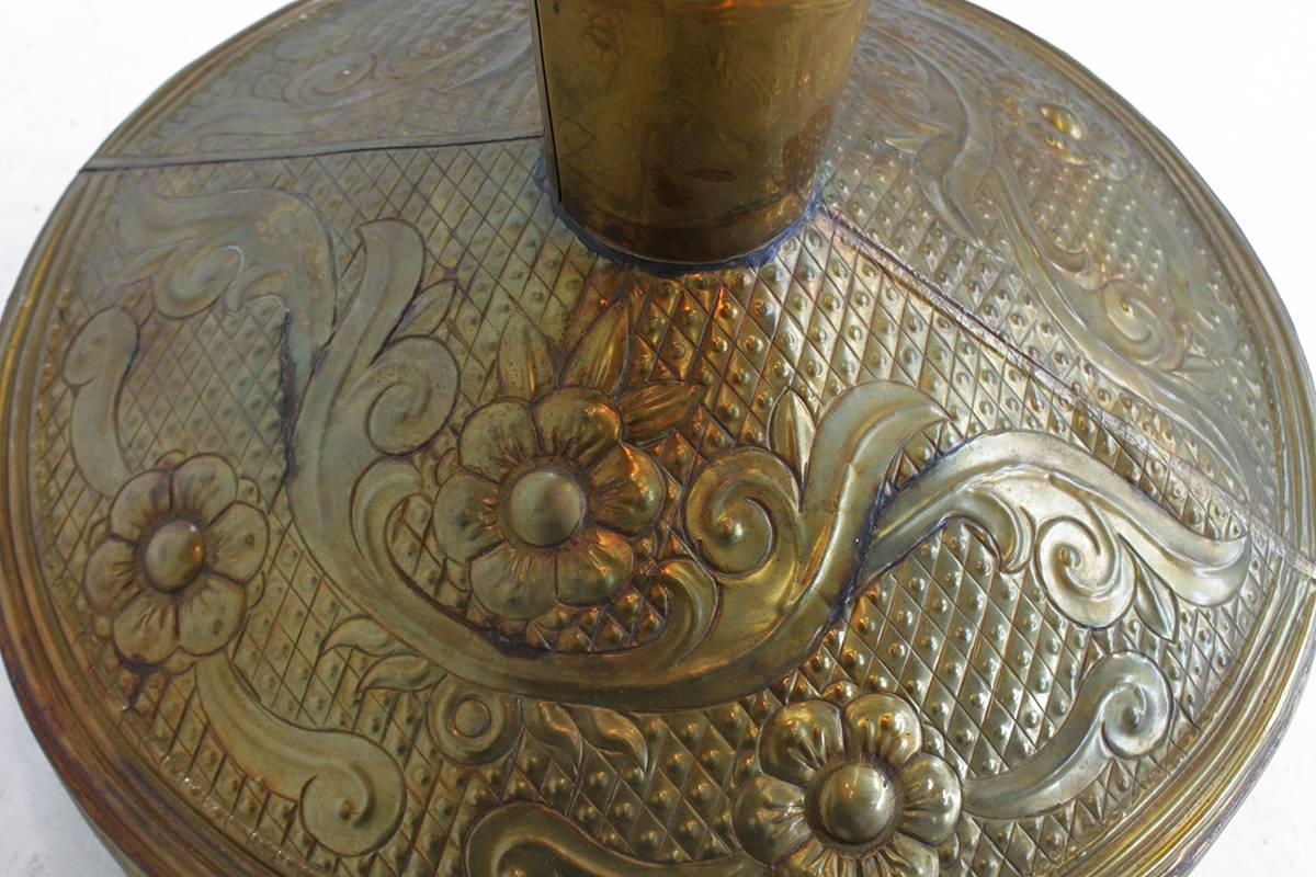 Mid-Century Brass and Copper Banana Tree Floor Lamp 4