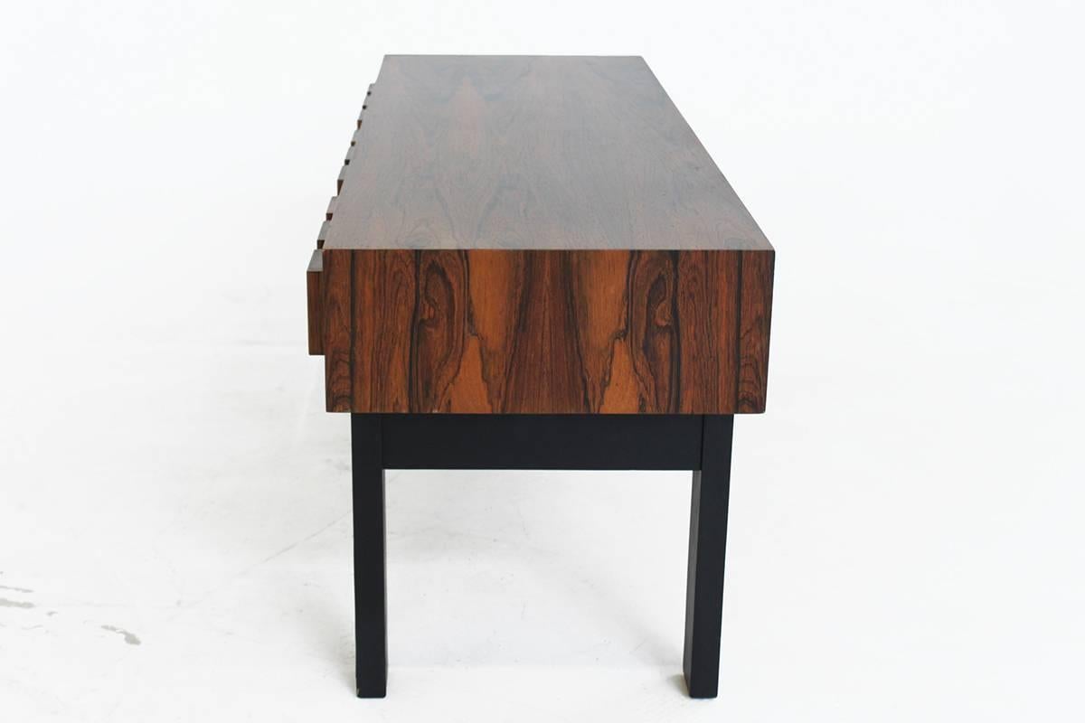 Late 20th Century Rosewood and Copper AB Glas and Trä Rosewood Hall Table For Sale