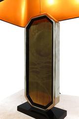 Brass Etched Table Lamp by George Mathias