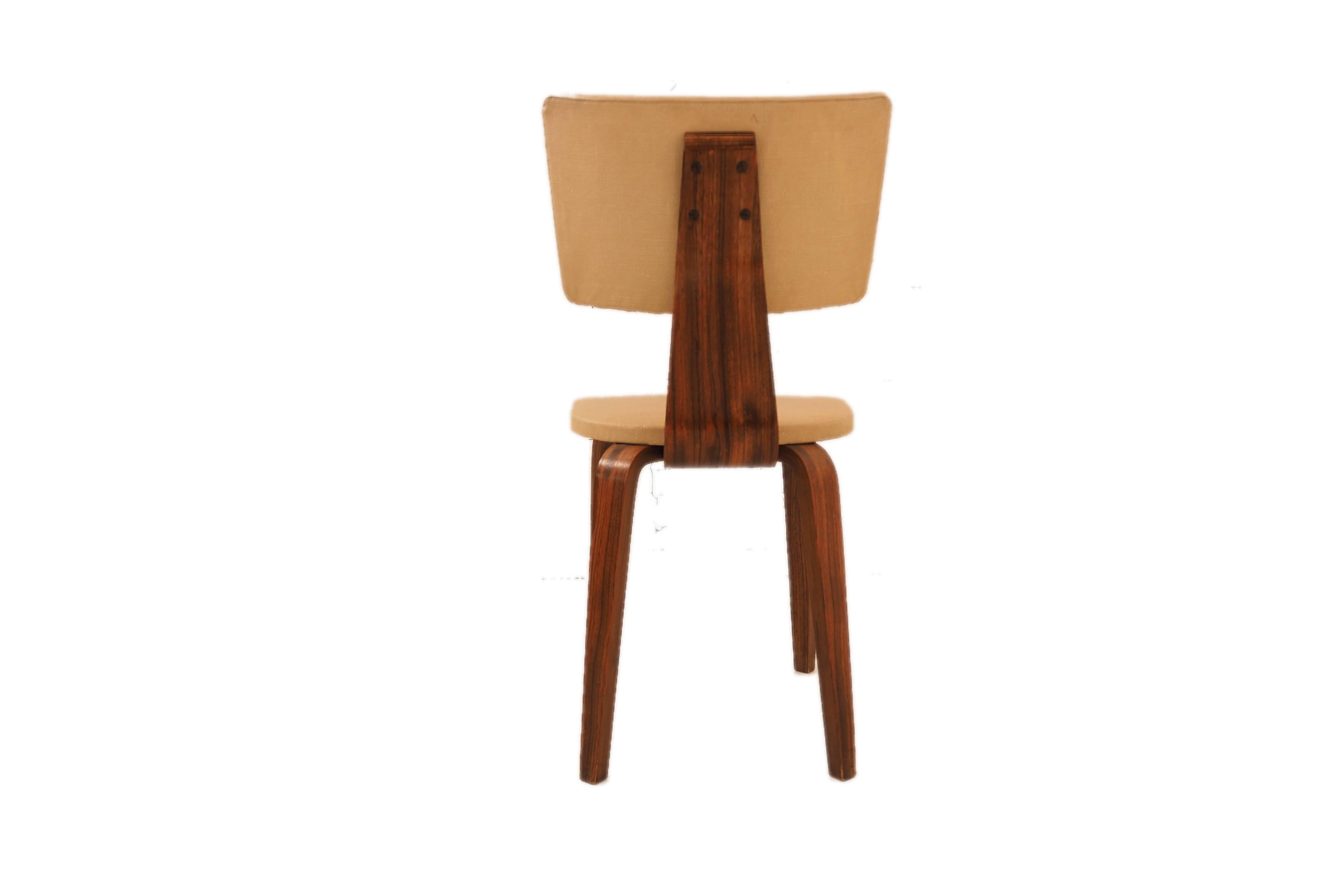 Leather Set of Four Dining Chairs by Cor Alons for Den Boer, 1950s For Sale