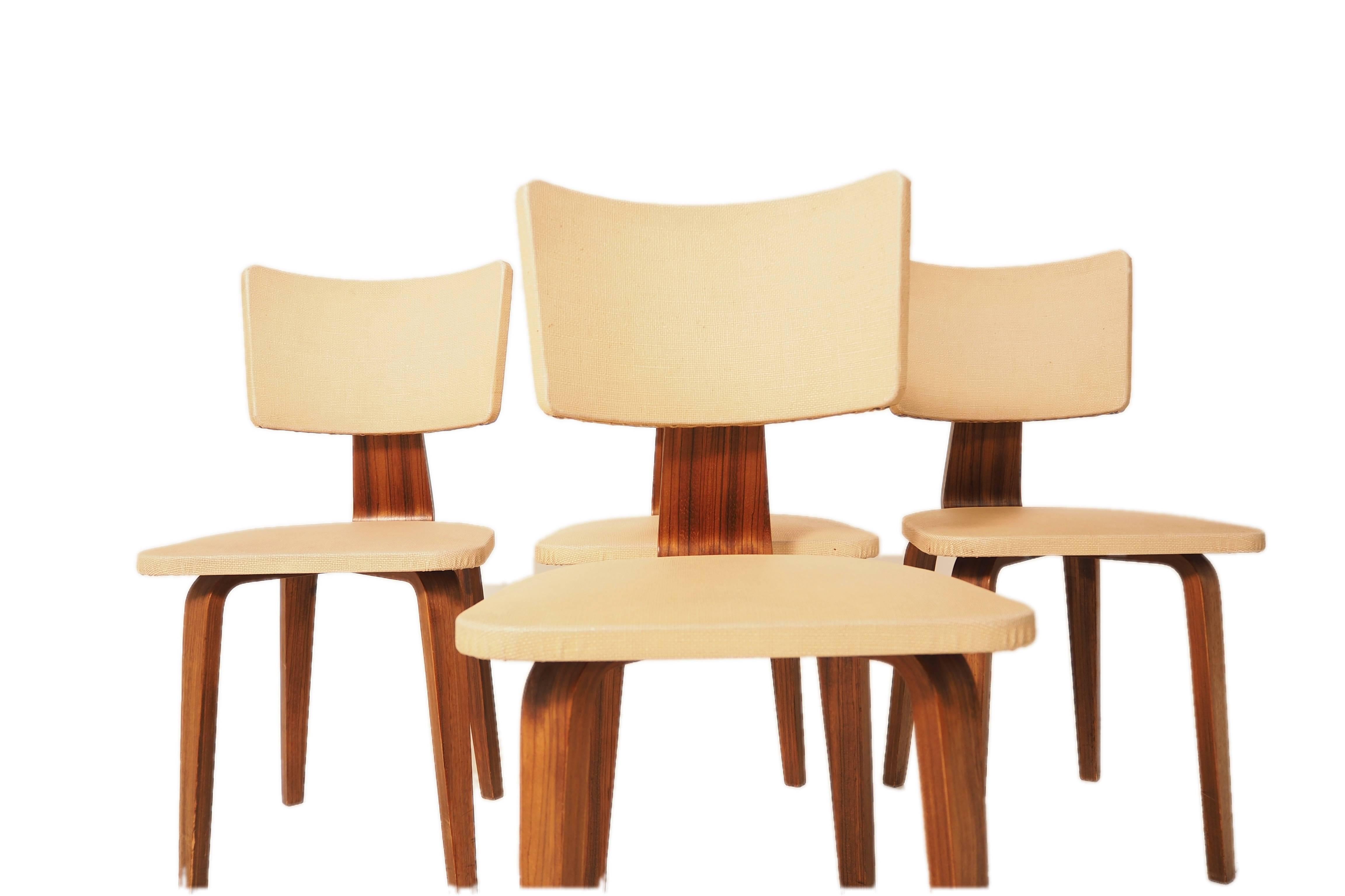 Set of Four Dining Chairs by Cor Alons for Den Boer, 1950s For Sale 3
