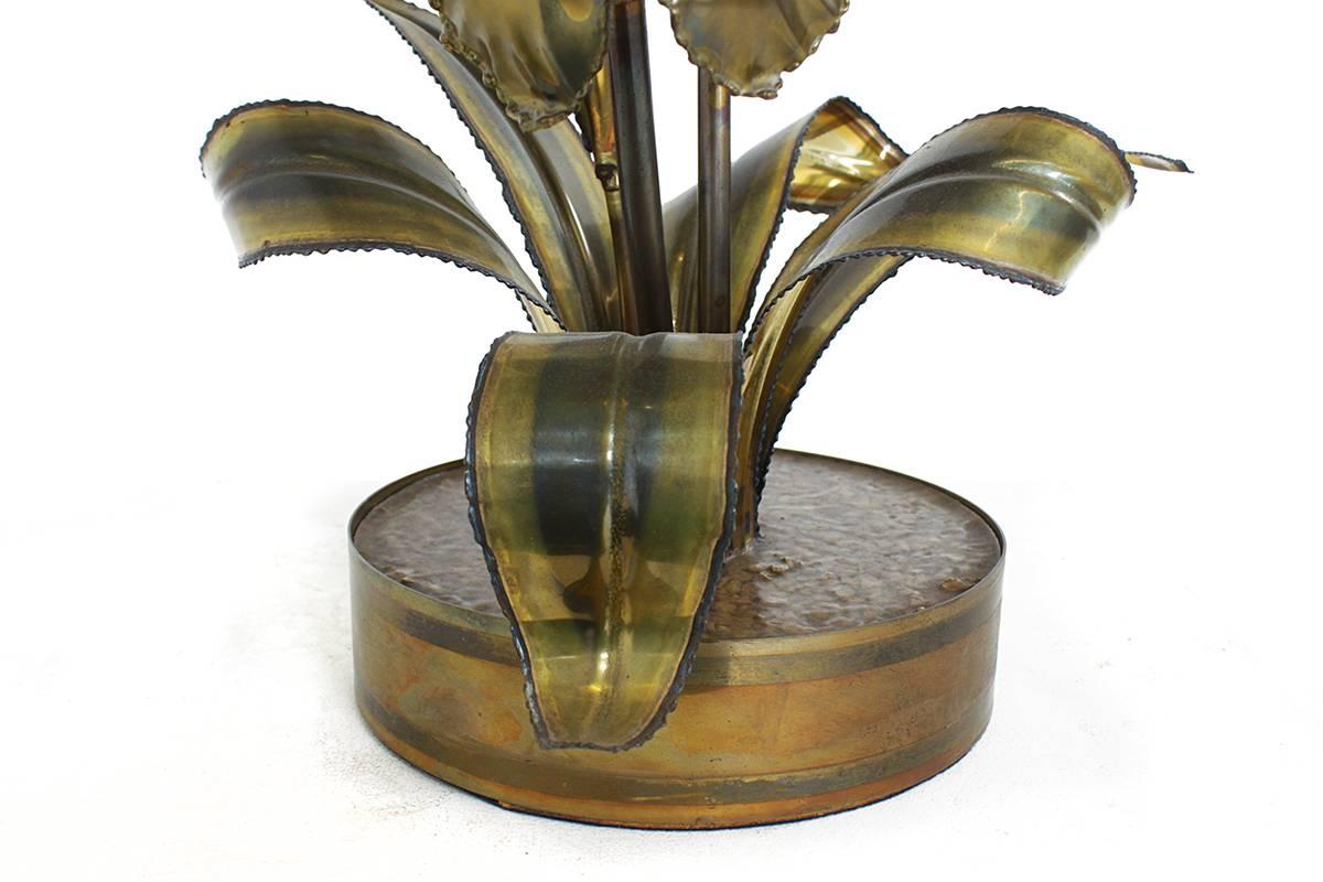 Maison Jansen Brass Sculptured Large Table Lamp, 1960s In Excellent Condition In The Hague, NL