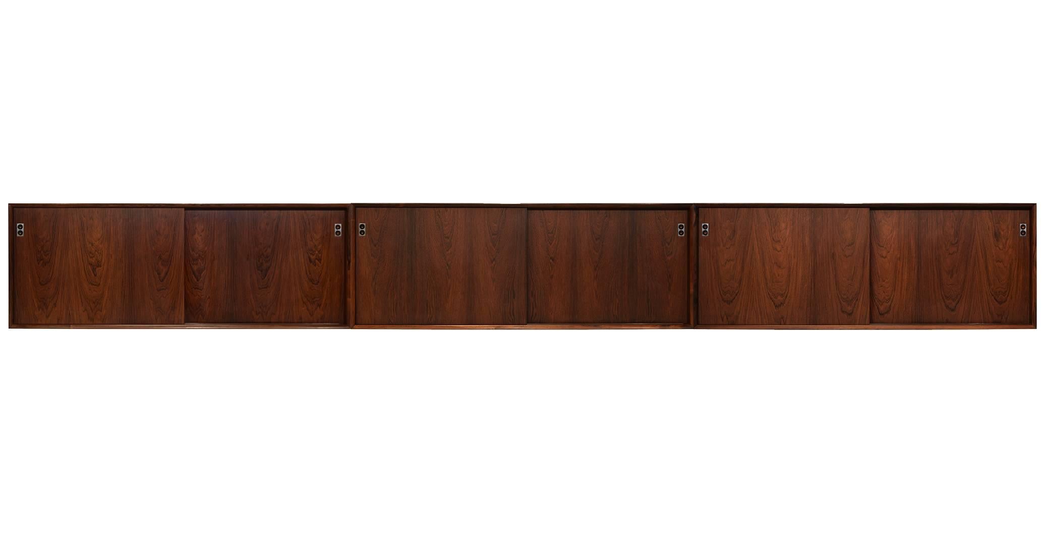 Danish Modern Wall-Mounted Rosewood Sideboard by Arne Vodder for Sibast 1