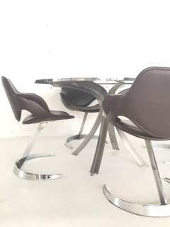 Boris Tabacoff Dining Set Chairs and Table, 1970s