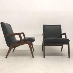 2 Midcentury Plywood easy chairs in the Style Cesare Lacca