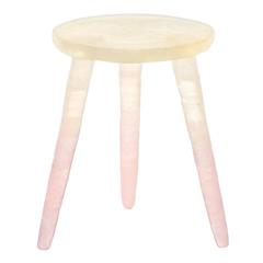 Glow Side Table / Stool in Pink to Yellow Ombre, Handmade from Recycled Resin