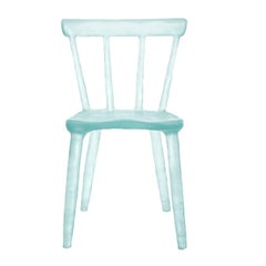 Glow Chair in Aqua, Handmade from Cast Recycled Resin, Acrylic and Plastic