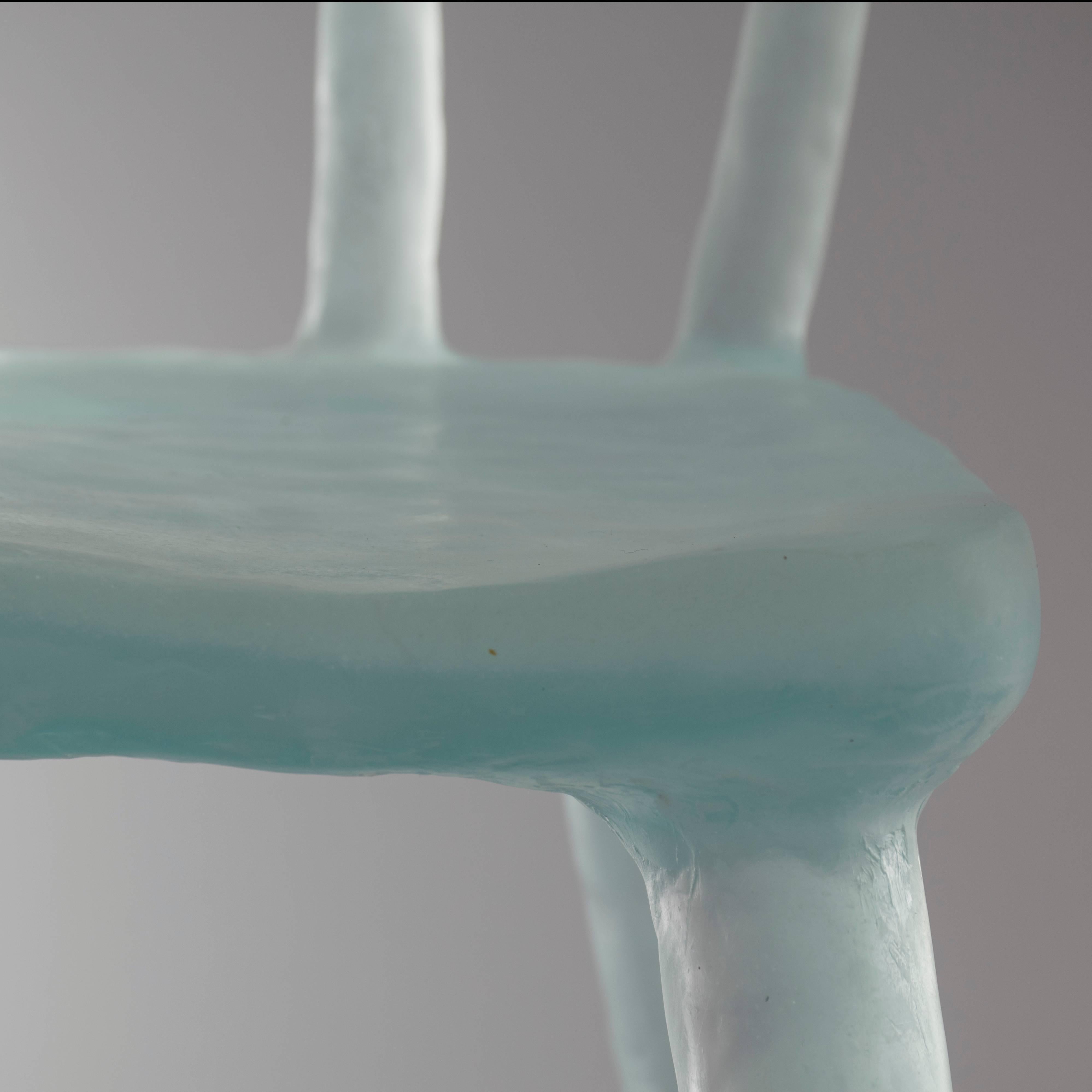 Glow Chair in Aqua, Handmade from Cast Recycled Resin, Acrylic and Plastic For Sale 1