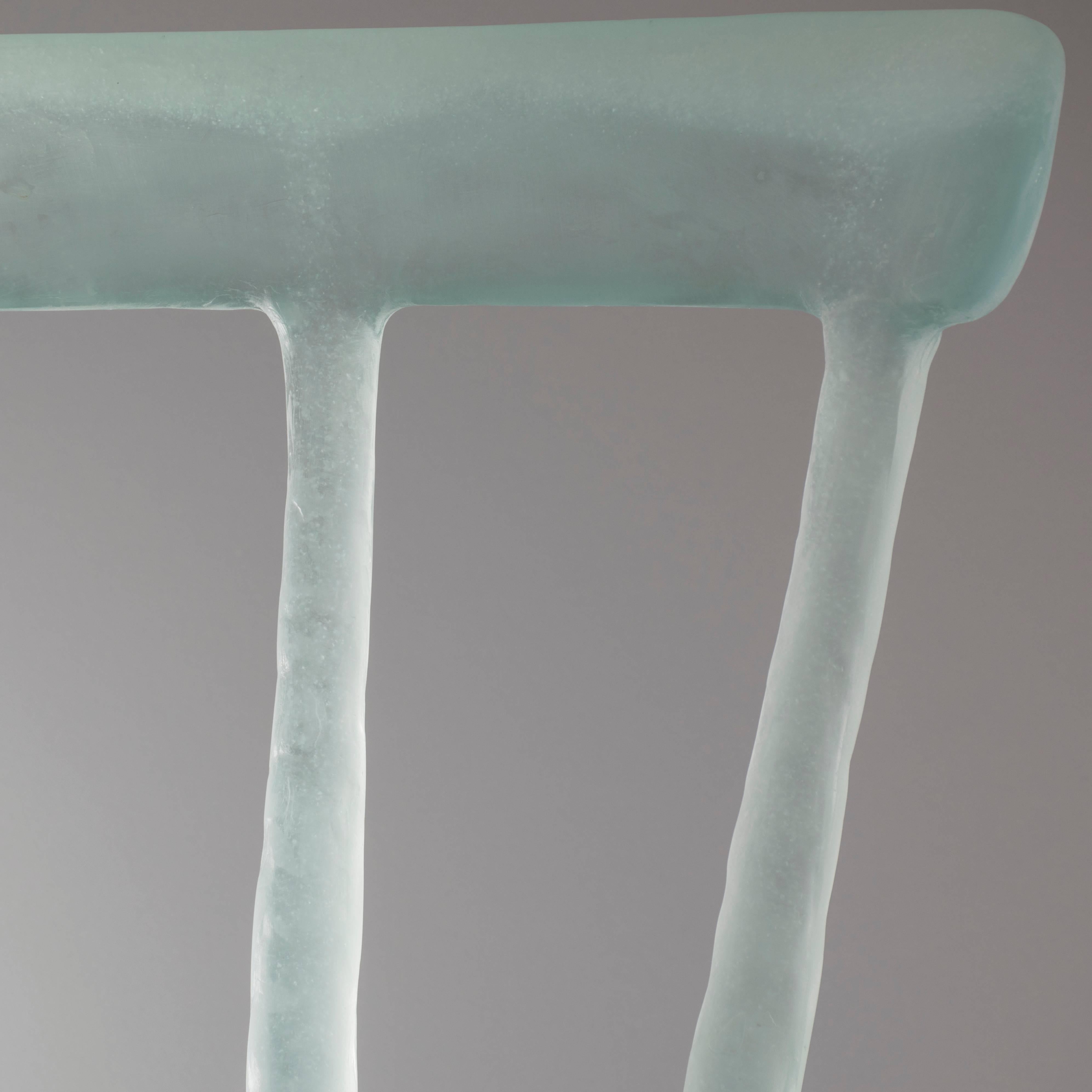 Glow Chair in Aqua, Handmade from Cast Recycled Resin, Acrylic and Plastic For Sale 2