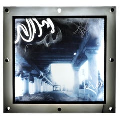 Urban Industrial Art Photo Transparency, Lucite, LED Lights "Underpass"