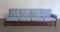Grete Jalk Danish Modern Solid Teak Four-Seat Sofa