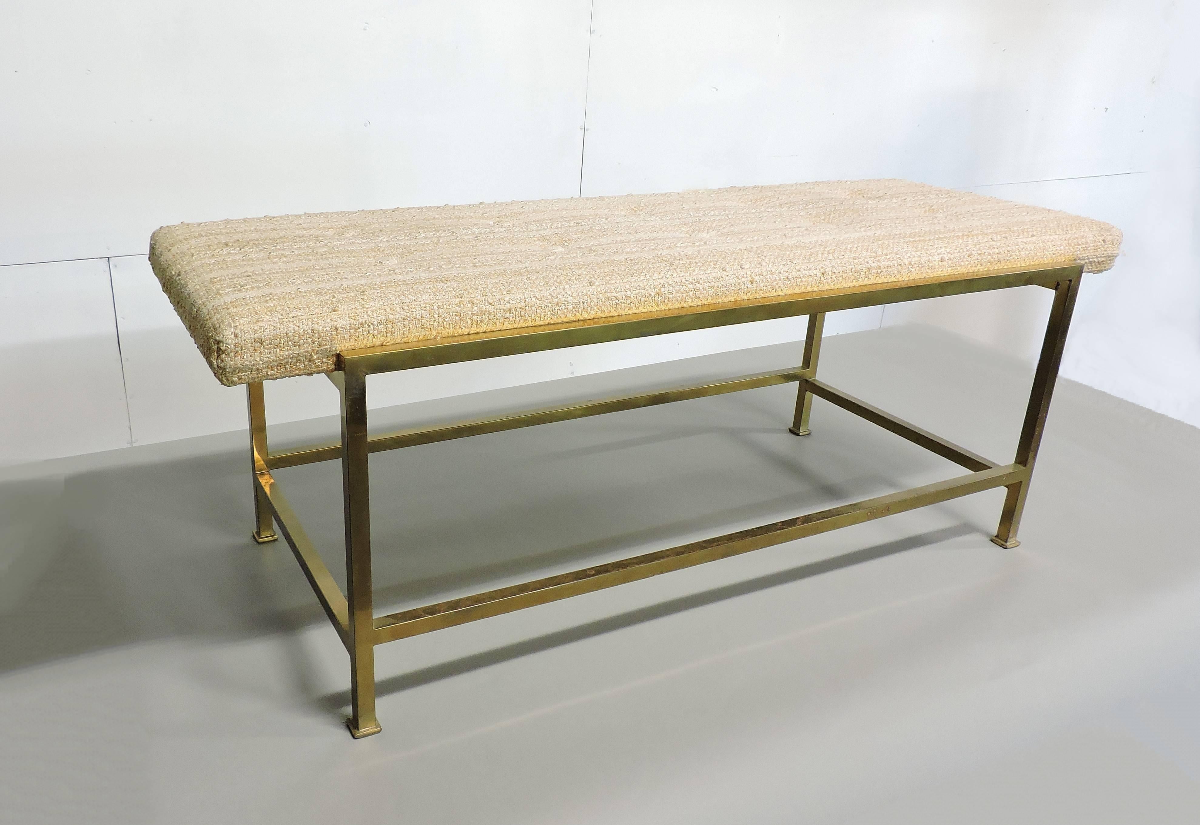 American Edward Wormley for Dunbar Mid-Century Modern Brass Bench, Model 5429