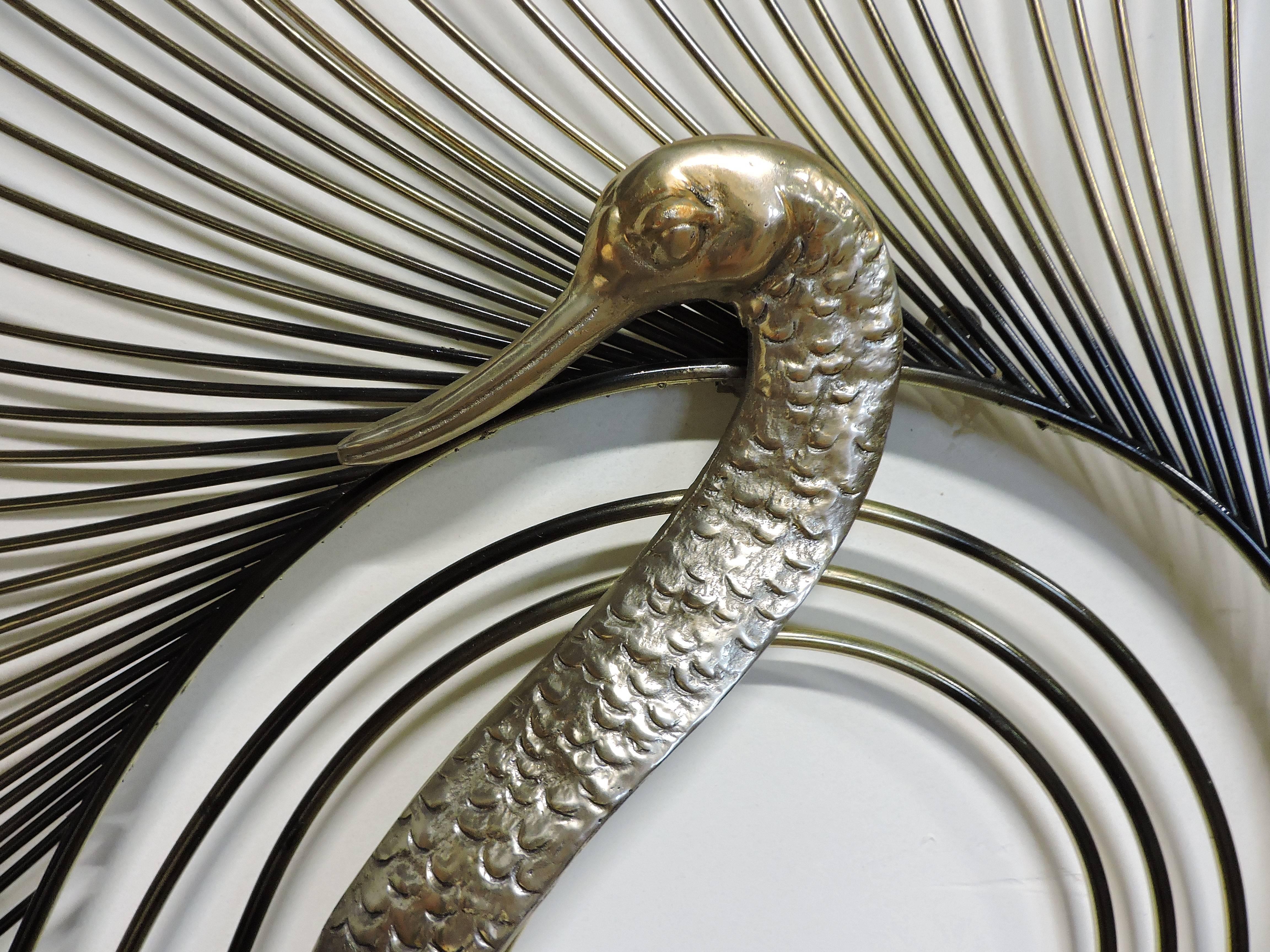 brass peacock wall art