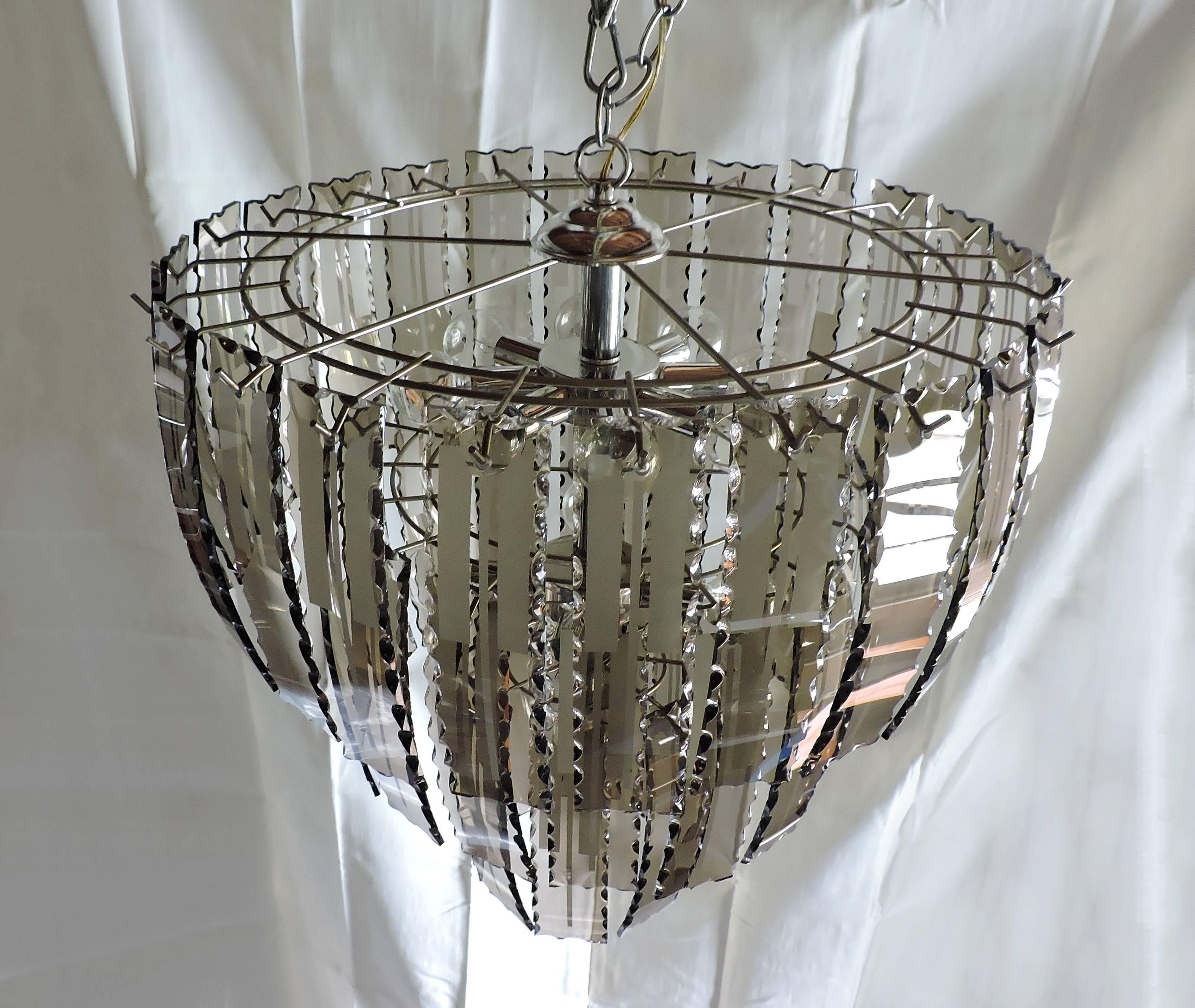 smoke glass chandelier