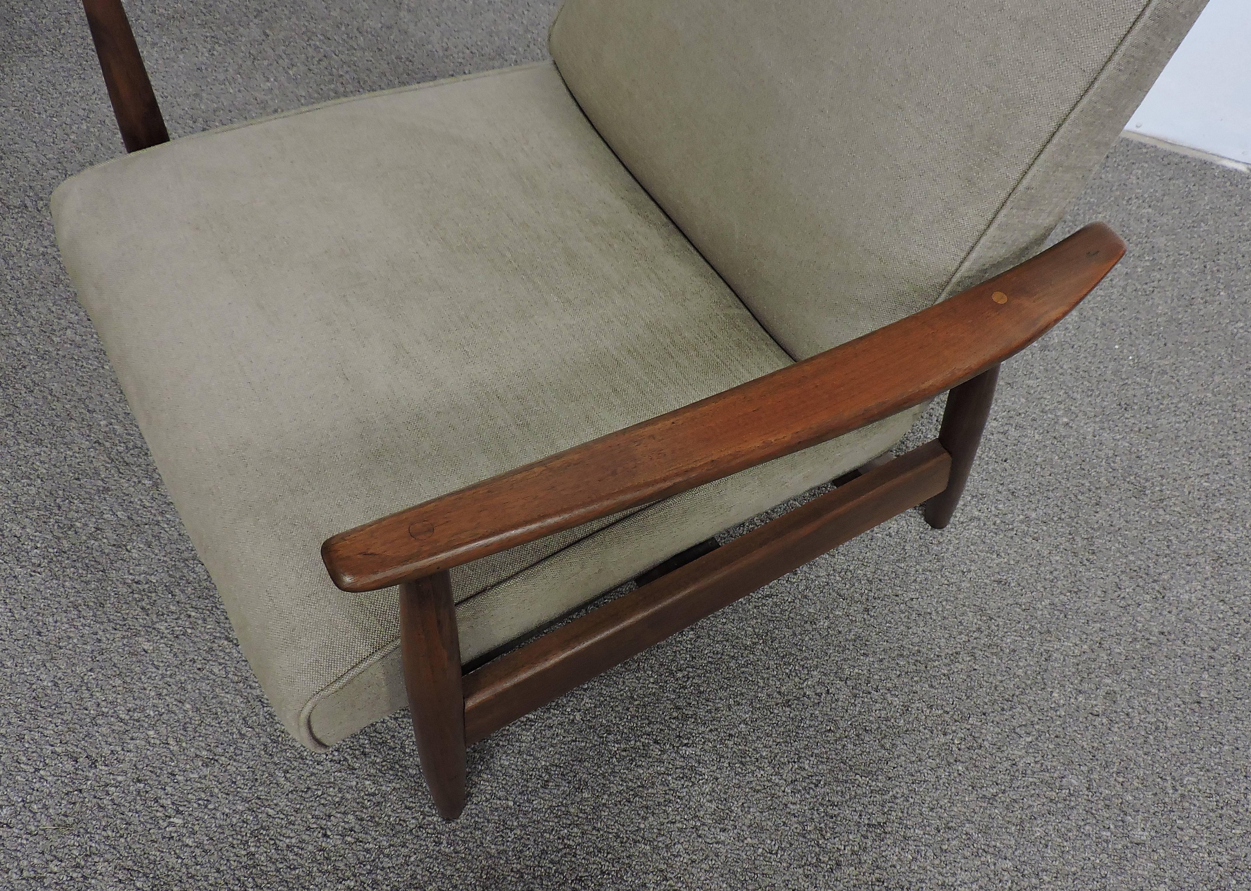 Fabric Milo Baughman Mid-Century Modern Recliner Lounge Chair for Thayer Coggin
