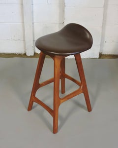 Erik Buck Midcentury Danish Modern Teak Counter Stool