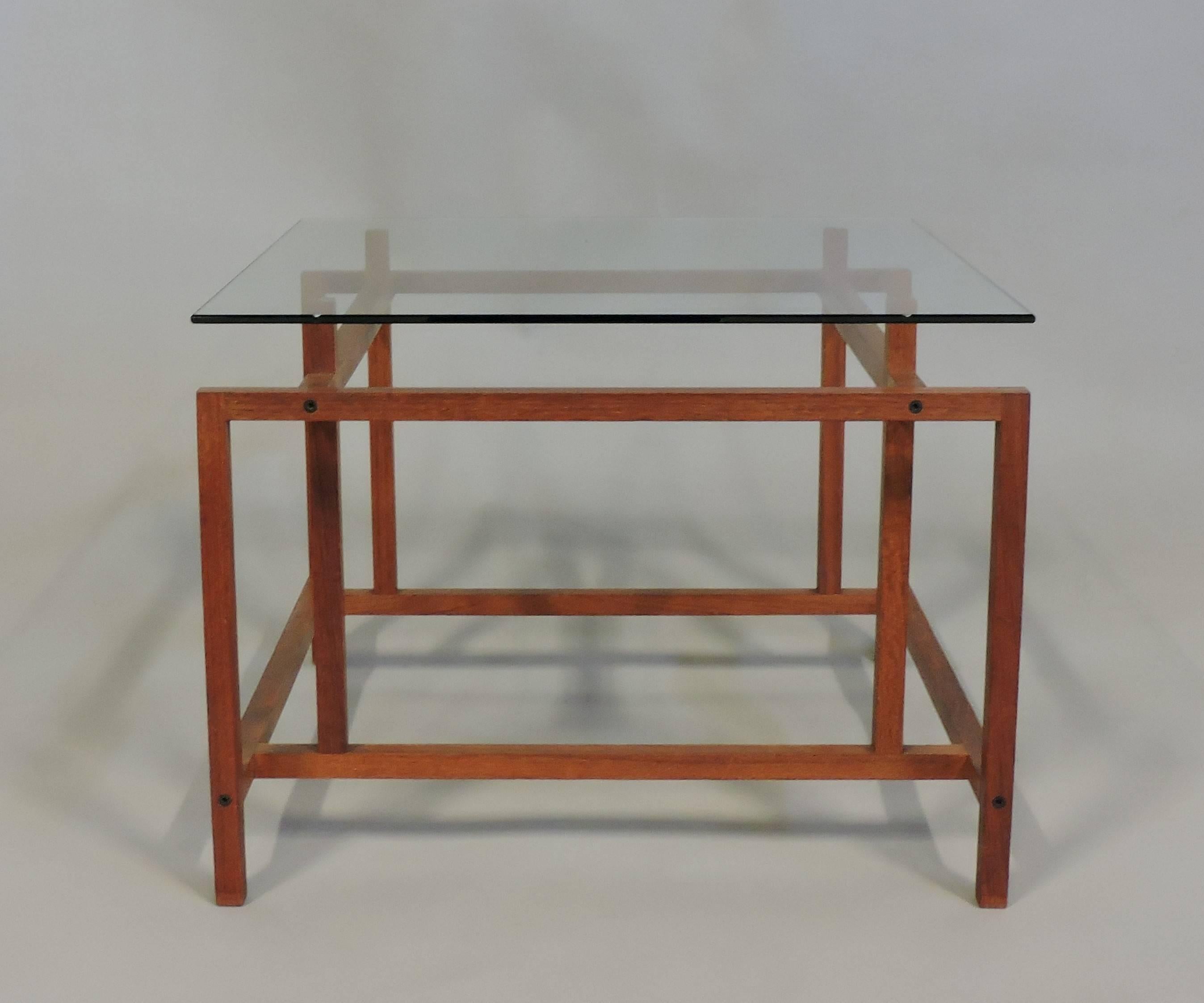 Danish Modern Teak and Glass Side End Table by Henning Norgaard for Komfort In Good Condition In Chesterfield, NJ