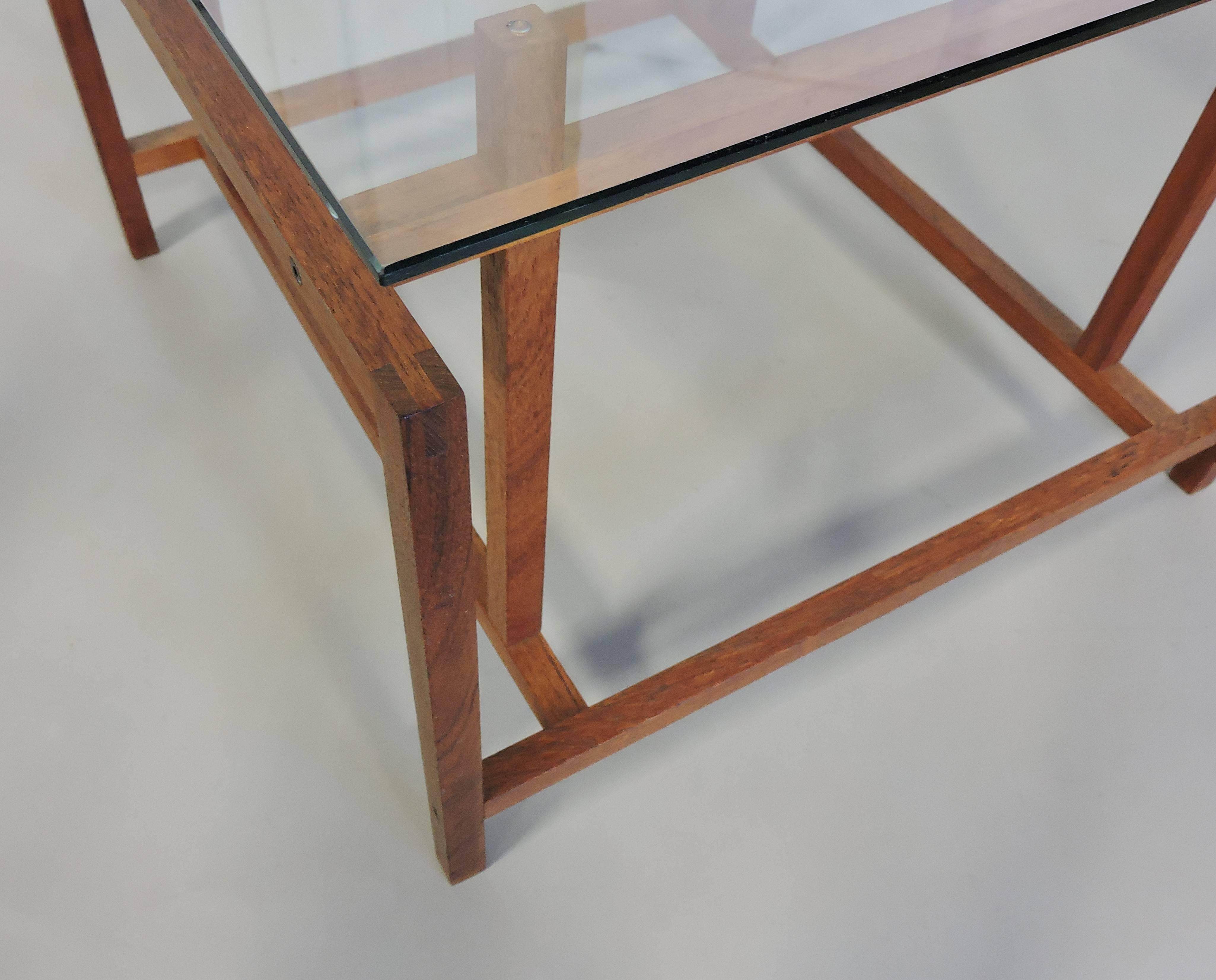 Mid-20th Century Danish Modern Teak and Glass Side End Table by Henning Norgaard for Komfort
