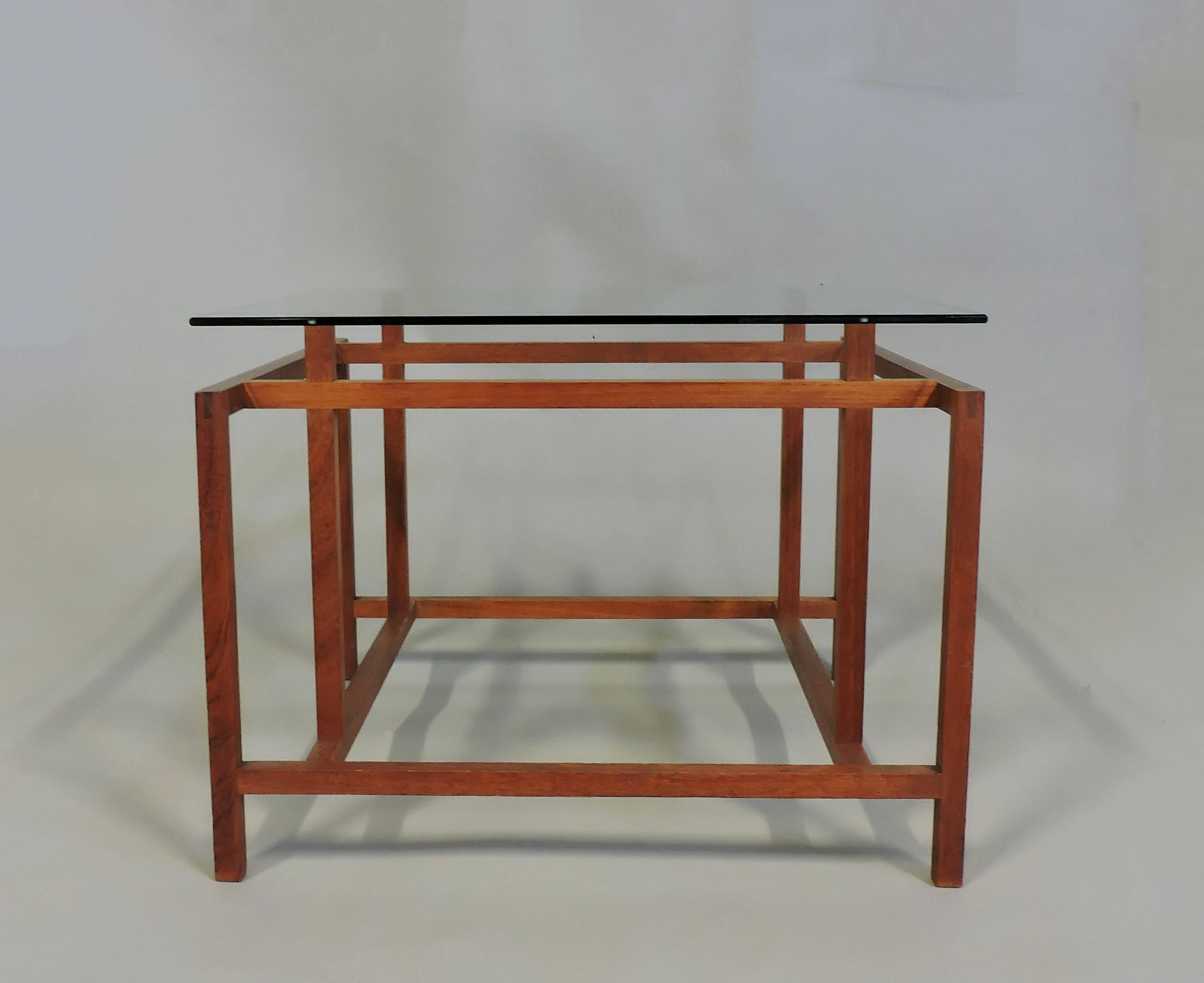 Danish Modern Teak and Glass Side End Table by Henning Norgaard for Komfort 2