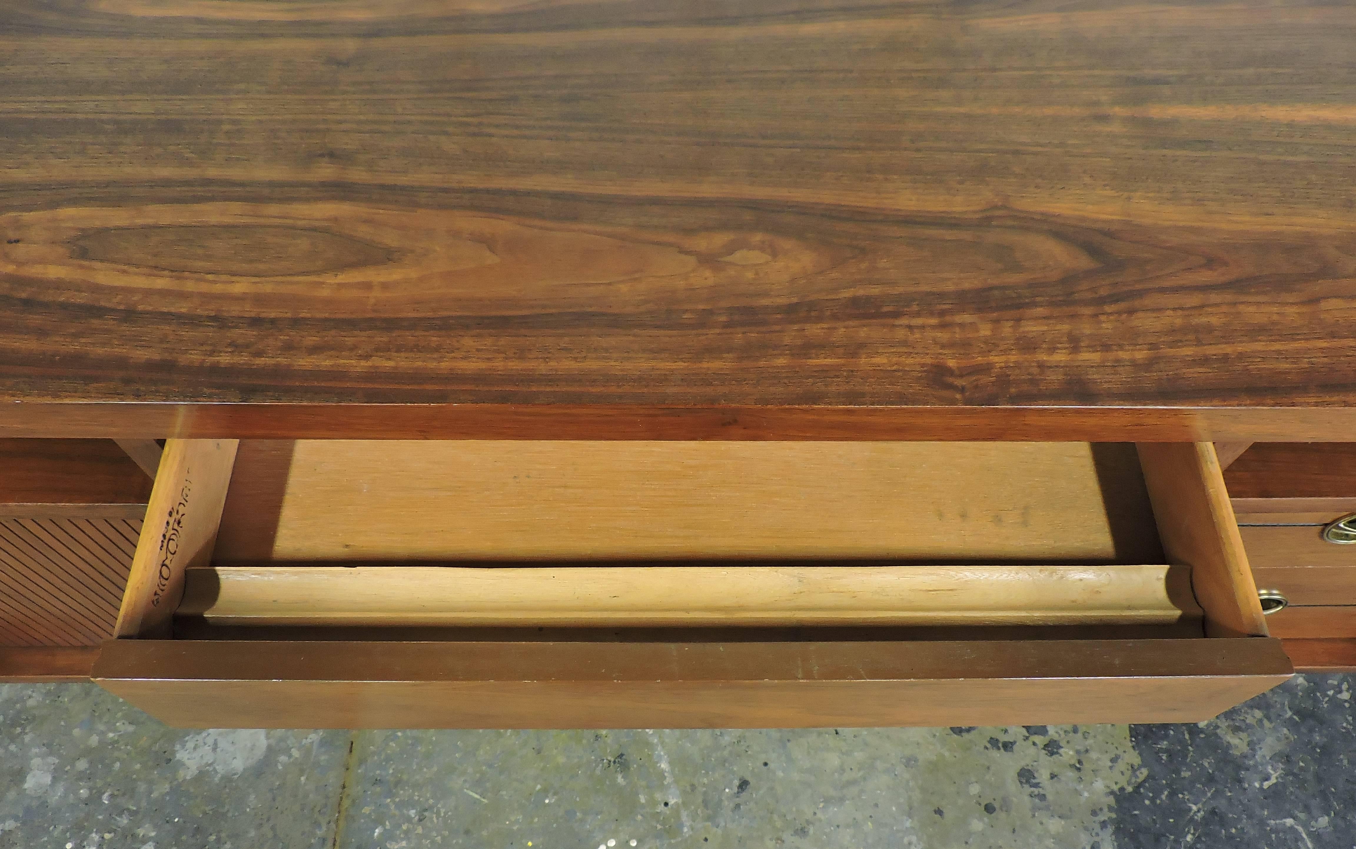 Hooker Mid-Century Modern Walnut Floating Top Desk 2