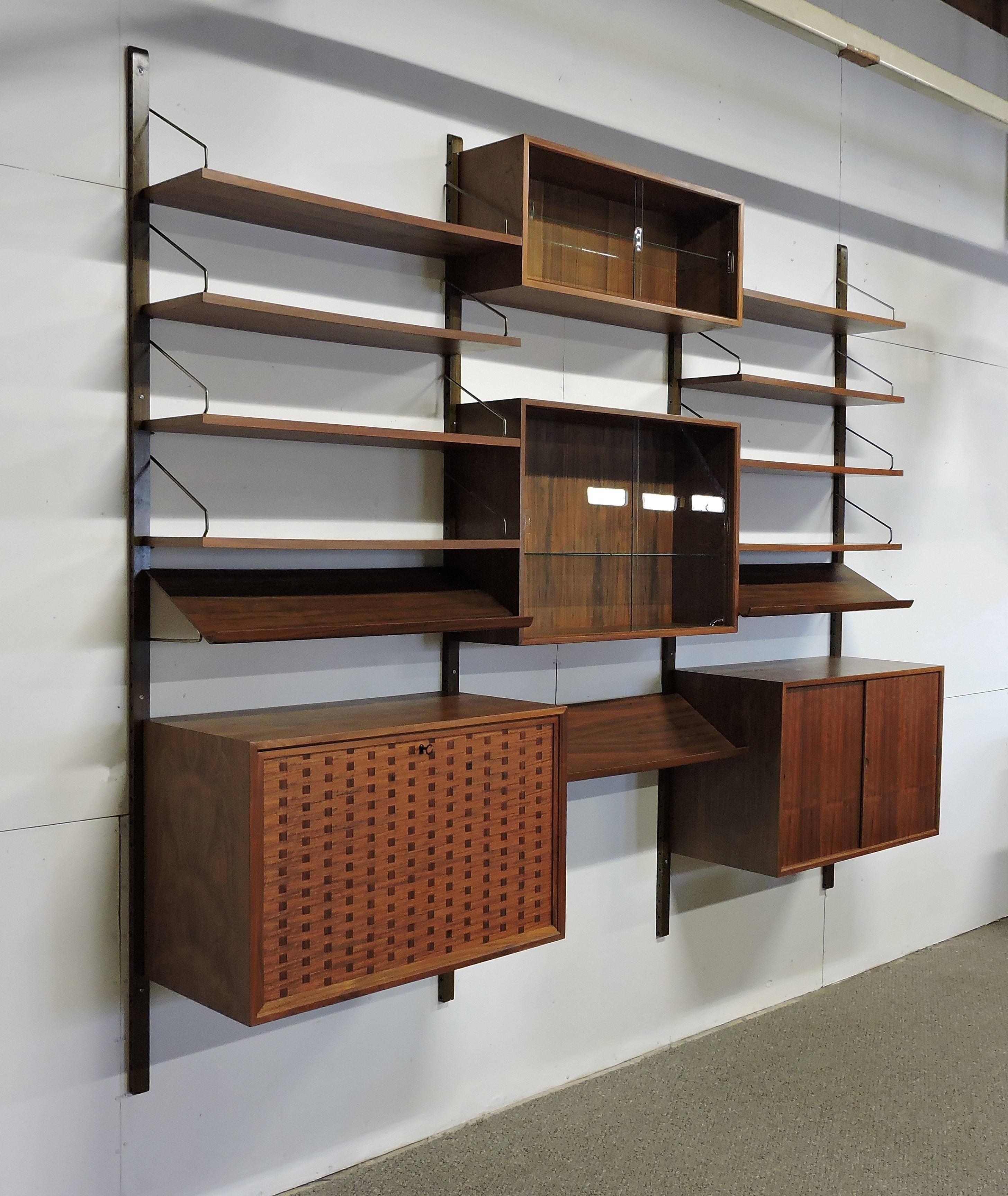 Scandinavian Modern Poul Cadovius Midcentury Danish Modern Walnut Cado Royal Modular Wall Unit