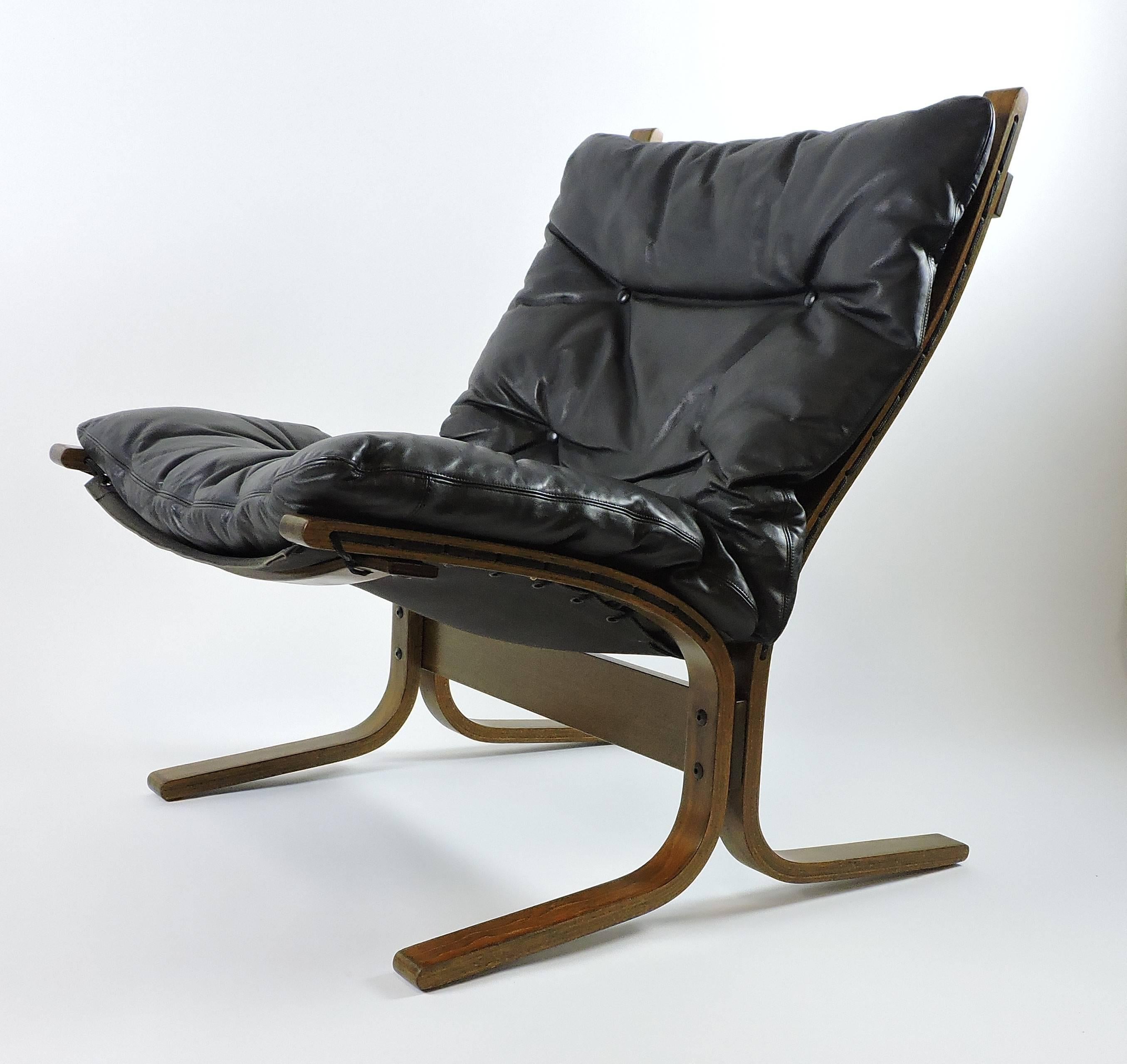 Leather Ingmar Relling Westnofa Danish Modern Siesta Sling Lounge Chair