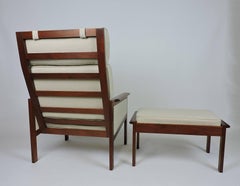 Illum Wikkelso Eilersen Danish Modern Capella High Back Lounge Chair and Ottoman