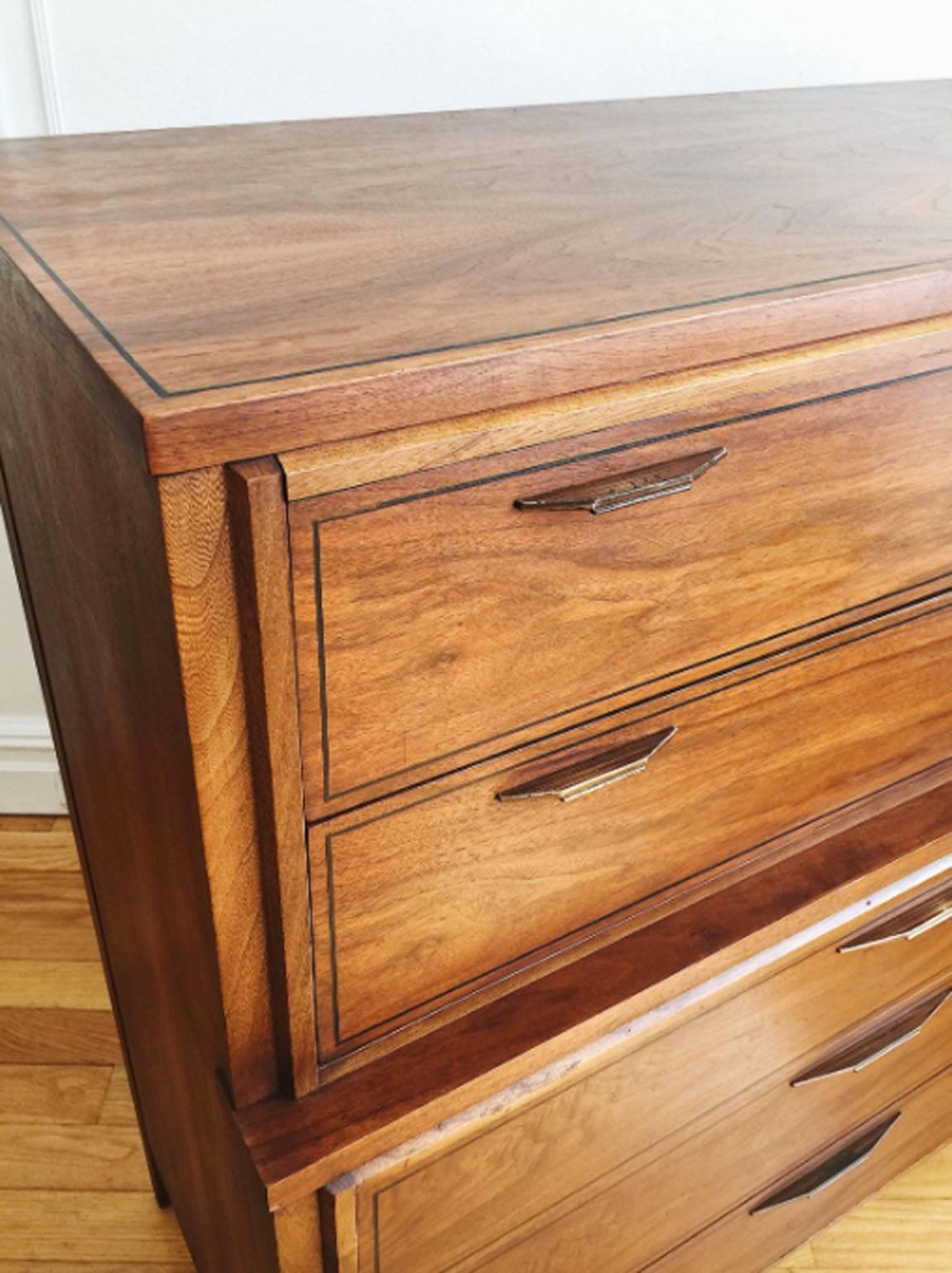 American Mid-Century Modern Kent Coffey 'Tempo' Highboy Dresser