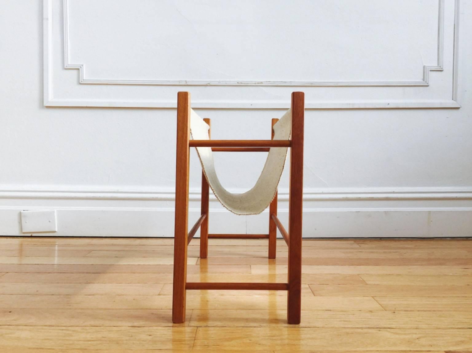 Scandinavian Modern Mid-Century Modern Danish Teak Magazine Rack by PBJ Mobler