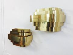 Pair of Brass Cascade Sconces Paul Evans Style for Lightolier