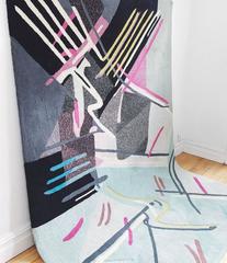 1980s Modern Abstract Area Rug