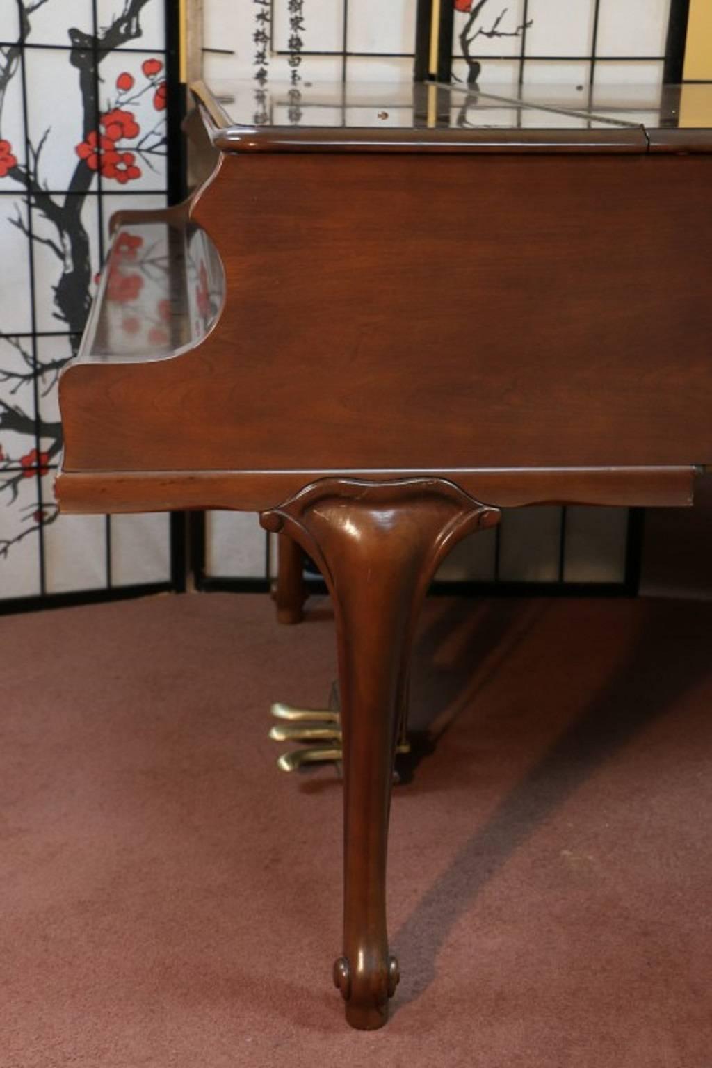 American Art Case Knabe Baby Grand Piano 1978 Beautiful Chocolate Mahogany 