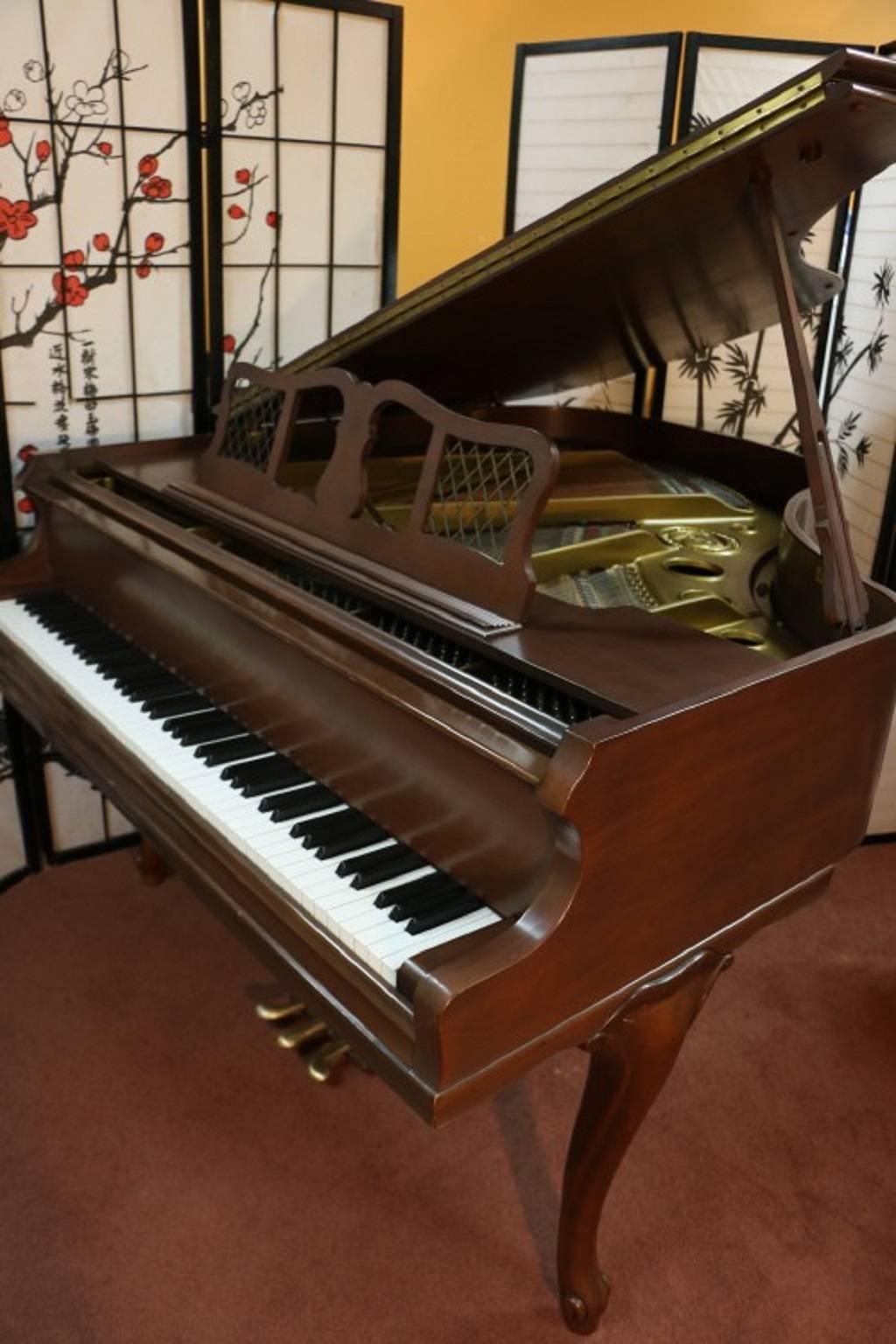 Art Case Knabe Baby Grand Piano 1978 Beautiful Chocolate Mahogany  3