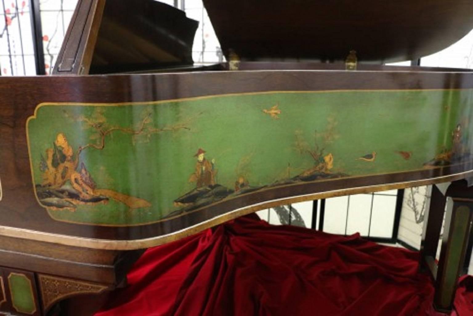 20th Century Art Case Piano Chinoiserie Style Hand Painted Masterpiece by Weber For Sale