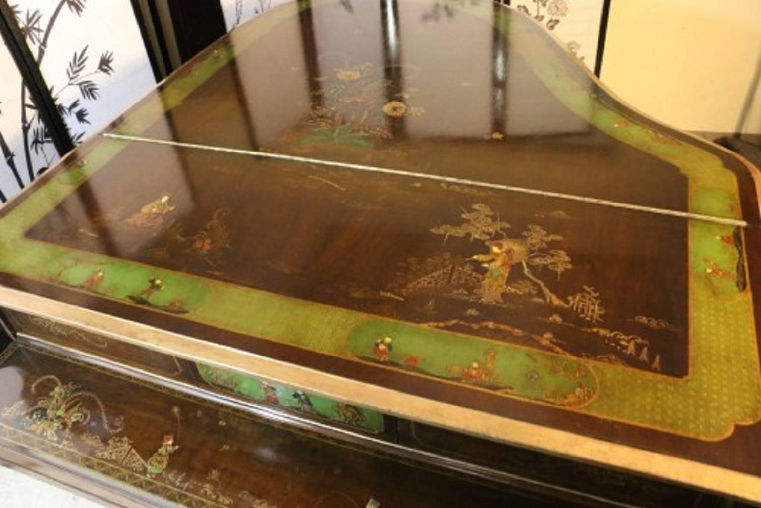 Art Case Piano Chinoiserie Style Hand Painted Masterpiece by Weber For Sale 5