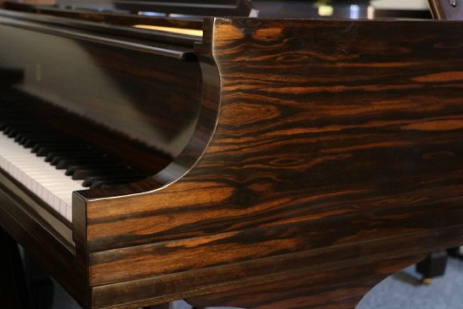See and hear more about this magnificent piano on the VIDEO at the bottom of Sonny's Luxury Art Case Piano storefront homepage. 

Art Case Steinway Piano Crown Jewel Model L 5'10.5", very rare exotic wood "Macassar Ebony". They don't