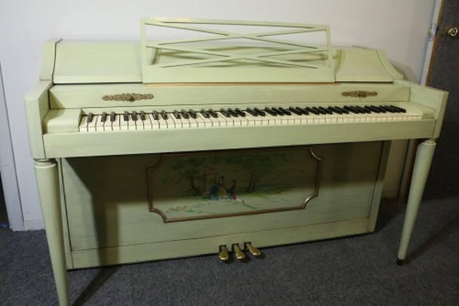 Art Case Hand-Painted Baldwin Upright Piano In Good Condition In Port Jefferson, NY