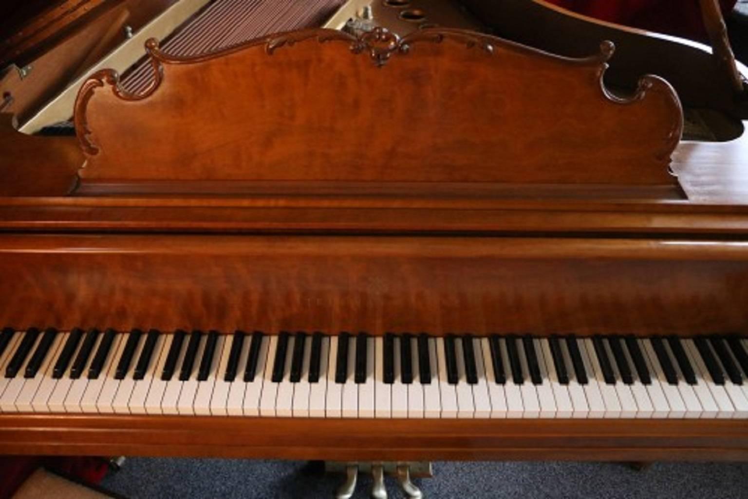 Luxury Art Case Steinway King Louis XV 1961 Walnut Grand-Professionally Refurb In Excellent Condition In Port Jefferson, NY