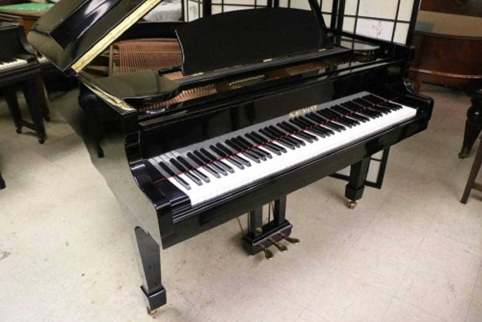 American Ebony Gloss Schumann Baby Grand Piano Made by Samick Excellent Inside and Out