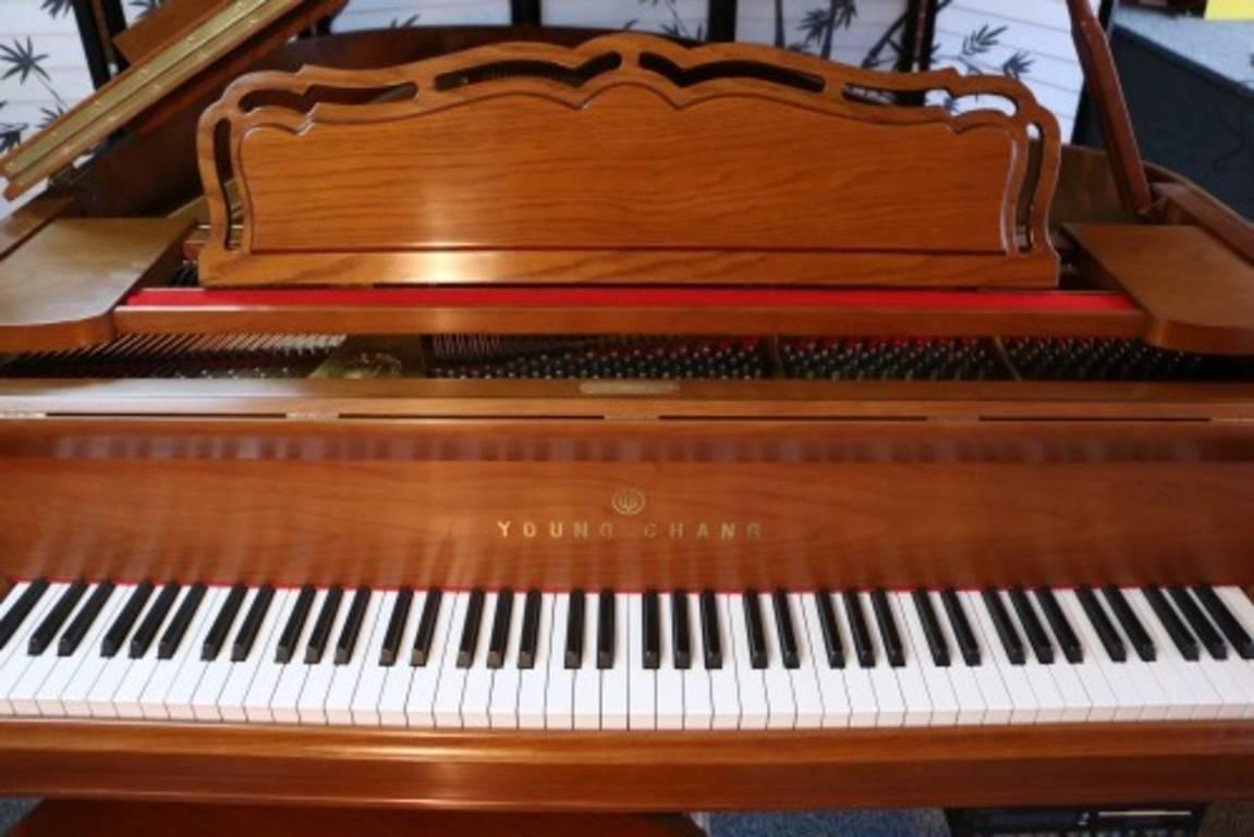 Victorian Art Case Young Chang Player Piano 1986, Queen Anne Style Legs