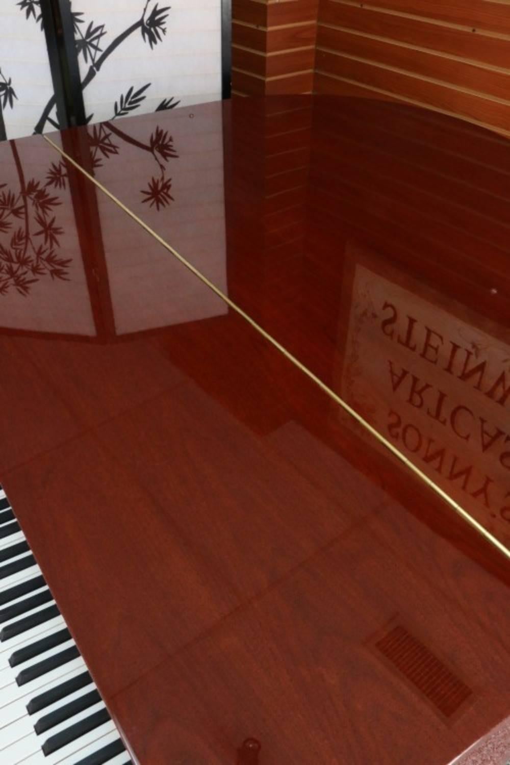 Romantic Pearl River Baby Grand Piano 2003 High Gloss Red Mahogany