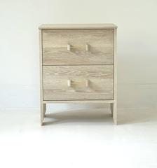 Phoebe Side Cabinet in Bleached Oak Modern Handcrafted End/Side Table Storage