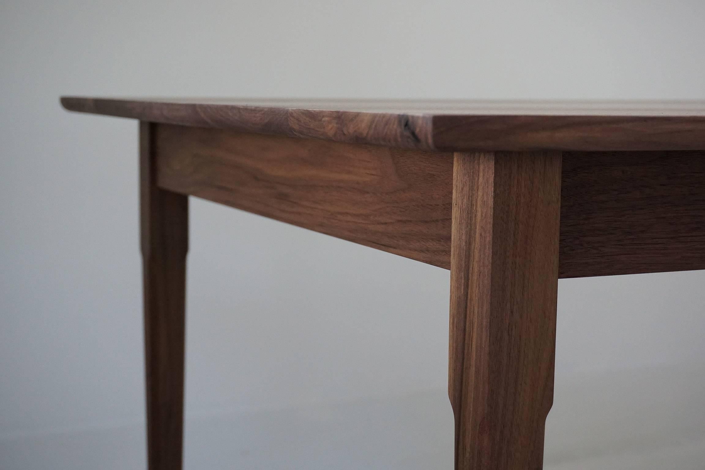 Contemporary Reunion Dining Table in Walnut / Modern Shaker Scandinavian Inspired For Sale